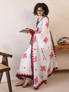 Saree Mall Women's Cotton White Printed Ready To Wear With Blouse Piece-RTWMINAXI7602