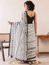 Saree Mall Women's Cotton White Printed Ready To Wear With Blouse Piece-RTWMINAXI7604