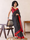 Saree Mall Women's Cotton Black Printed Ready To Wear With Blouse Piece-RTWMINAXI7605