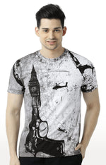 Huetrap White Mens Short Sleeve Graphic Printed Tshirt-HT15MKGRAWHT00161