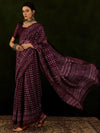 Saree Mall Women's Cotton Linen Magenta Printed Designer Saree With Blouse Piece-RYLGLD01A