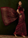 Saree Mall Women's Cotton Linen Maroon Printed Designer Saree With Blouse Piece-RYLGLD01C