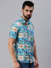 Men Spread Collar Printed Multi Shirt-Rayalprint-504-Multi