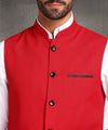 Hangup Men Standard Solid Men's Indian Wear-Red_1_6_Nehru