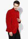 Hangup Men Standard Solid Men Formalwear-Red5BTNVelvetBlazer