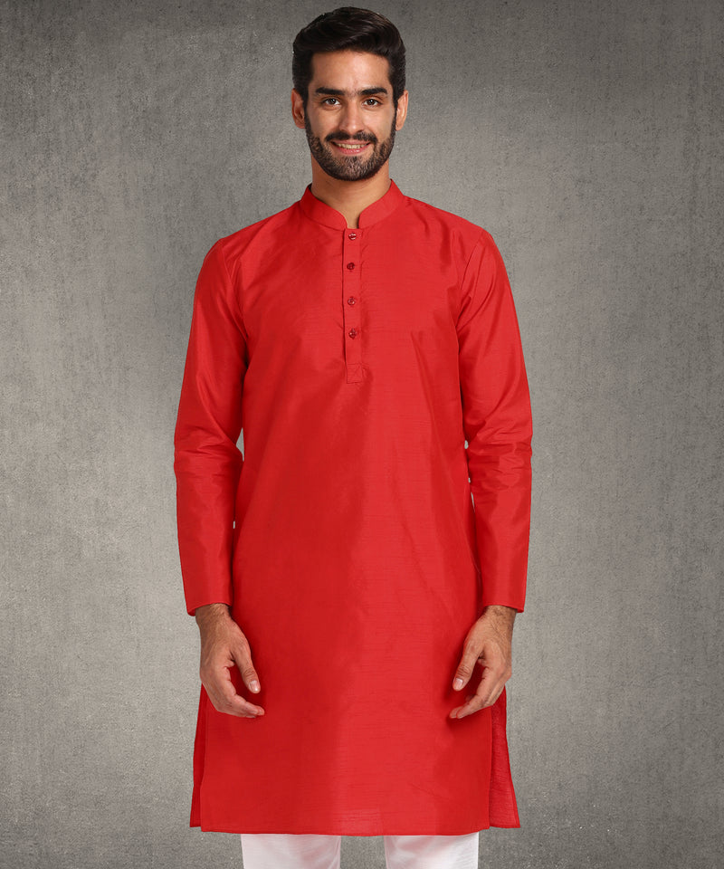 Hangup Men Standard Solid Men's Indian Wear-Red_8_4027_Lkurta