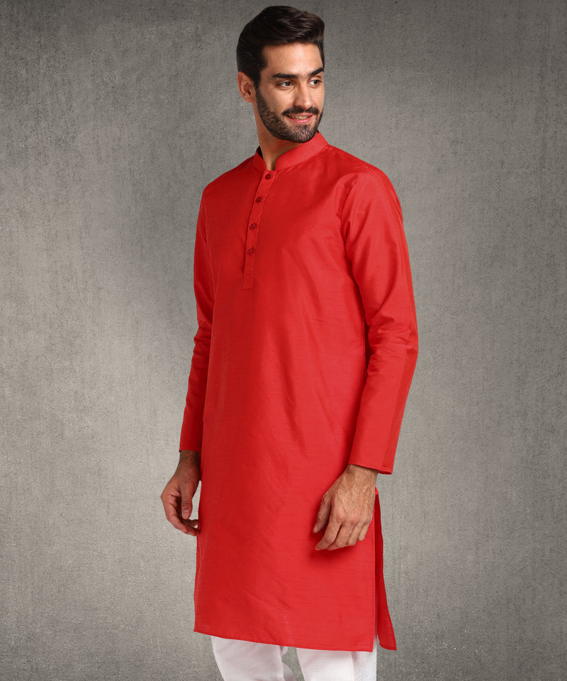 Hangup Men Standard Solid Men's Indian Wear-Red_8_4027_Lkurta