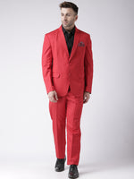 Hangup Men Standard Solid Men Formalwear-RedBlazer