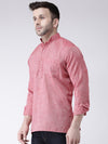 Hangup Men Slim Solid Men's Indian Wear-RedShortKurta