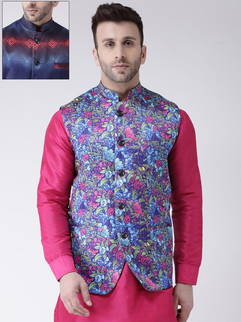 Hangup Men Standard Printed Men's Indian Wear-Reversible113A112ANehru