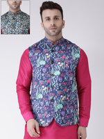 Hangup Men Standard Printed Men's Indian Wear-Reversible122A121ANehru