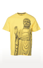 Huetrap Yellow Mens Short Sleeve Graphic Printed Tshirt-HT16MKGRAYLW00314