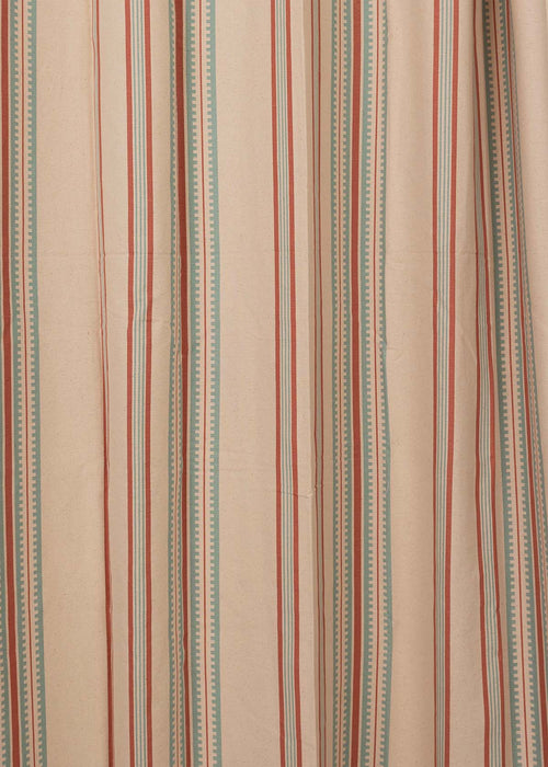 Roman Stripes 100% cotton geometric curtain for bed room - Room darkening - Multicolor - Pack of 1-230423076