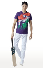 Huetrap Purple Mens Short Sleeve Graphic Printed Tshirt-HT15MKGRARPP00021