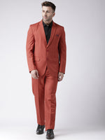 Hangup Men Standard Solid Men Formalwear-RustBlazer