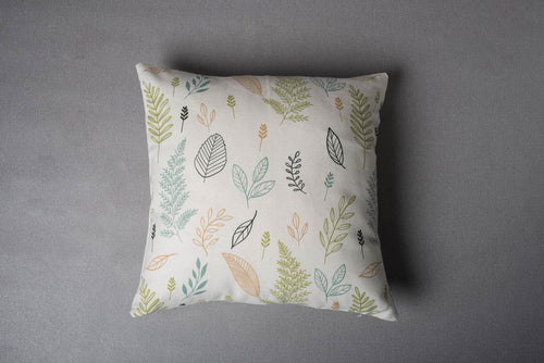 Rustling Leaves 100% cotton floral cushion cover for sofa - Green-230454084