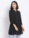 Black Button Women's Linen Blend Tunic