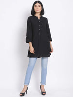 Black Button Women's Linen Blend Tunic