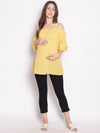 Yellow Cold Shoulder Maternity Top