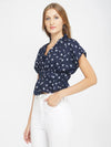 Midnight Floral Overalpping Women's Crop Top