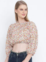 Ultra mesmeric multicolour women crop top