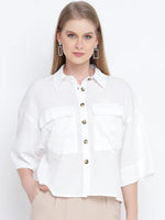 Gleaming whitezy casual women shirt top