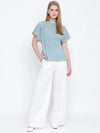 Solid white casual women pant