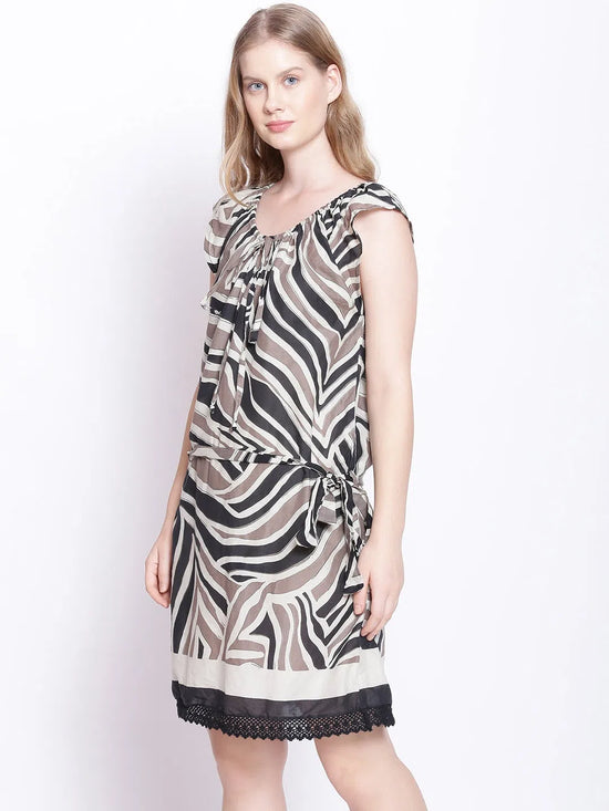 Abstract Print Women's Cotton Beachwear Dress