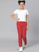 Hazzel red polka print elasticated gir pant