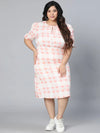 Occasion check printed plus size women dress