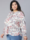 Decent Tropical Printed Multicolor Plus Size Women Top