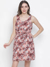 Springs of flyes floral print women dress