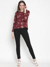 Dynamic rusty floral print women top