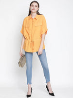 Ootd trendy tie-knot women oversized top