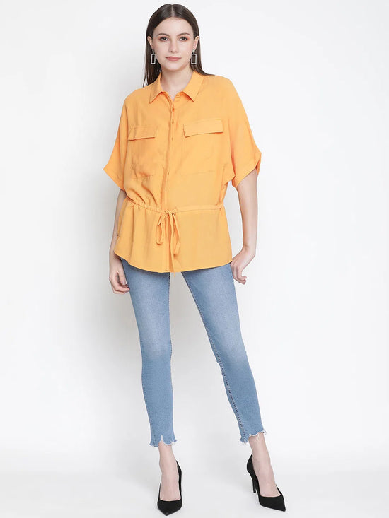 Ootd trendy tie-knot women oversized top