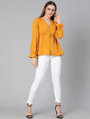 Waver yellow tie-knot women top