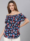 Gurff floral print off-shoulder women top