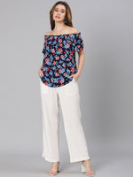 Gurff floral print off-shoulder women top