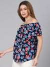 Gurff floral print off-shoulder women top