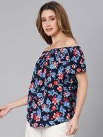 Gurff floral print off-shoulder women top