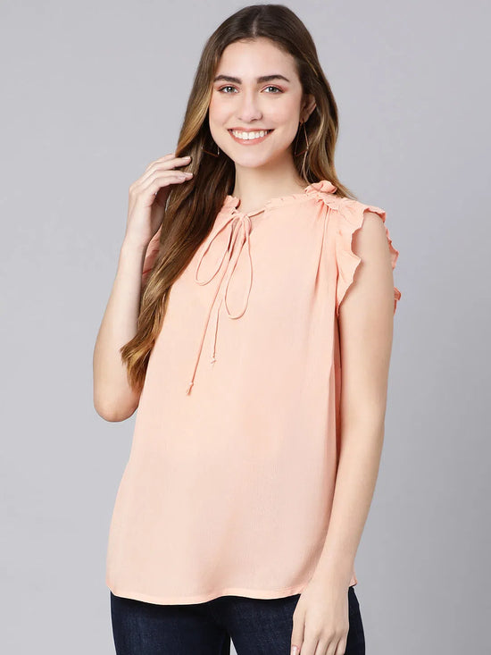 Coaster peach tie-knot women top