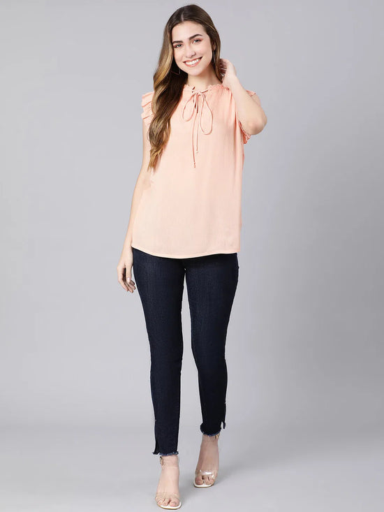 Coaster peach tie-knot women top