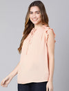 Coaster peach tie-knot women top