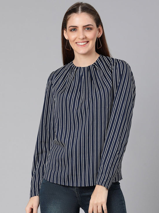 Cracker stripes blue color women top