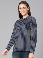 Cracker stripes blue color women top