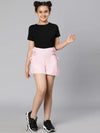 Baby pink elasticated girl shorts