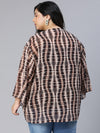 Plus Geoment Polyester Print Shrug-S23004PSG001