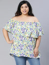 Plus Graphic Viscose Print off-shoulder Top