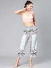 Light Multicolor Abstract Print Elsticated Women Pants