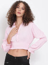 Tweety Pink Smocked Women Crop Top